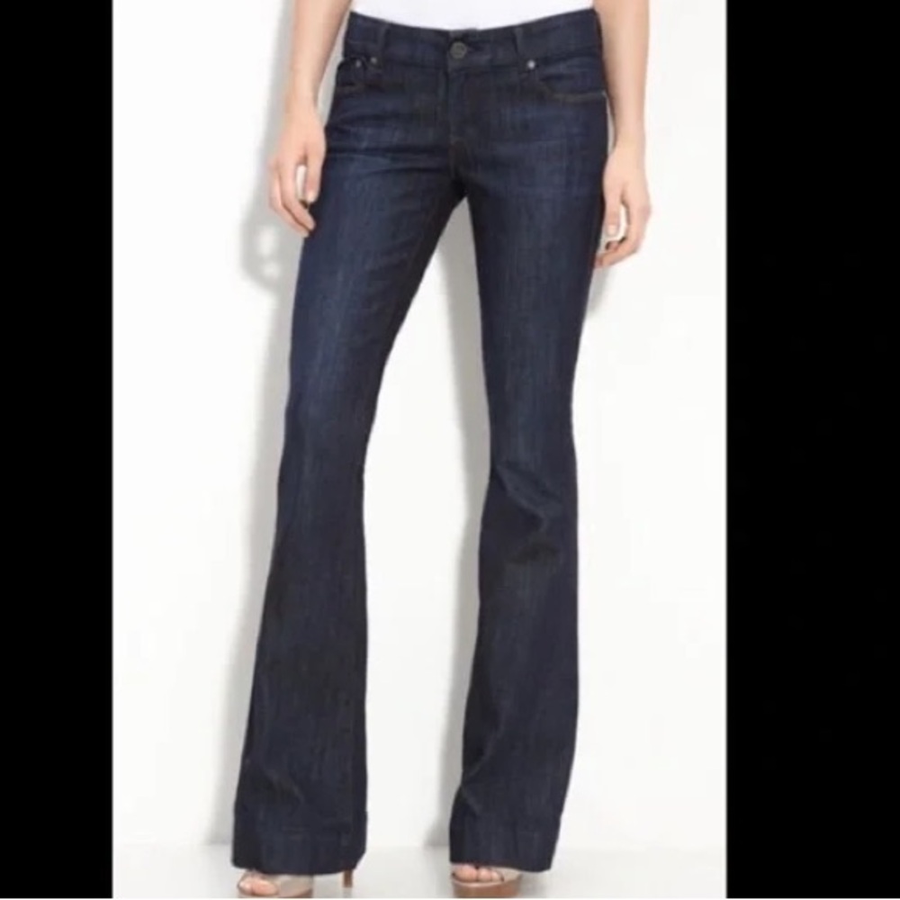 Dylan George & Co Diane Flare Dark Blue Low Rise Trouser Denim Jeans‎